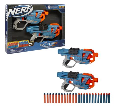 Buy Nerf Elite 2 0 Commander RD 6 Blaster 2 Pack 2 Blasters 24 Nerf