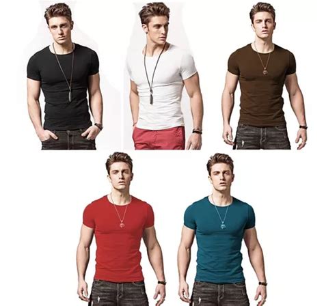 Kit Camisetas Masculinas Slim Fit Camisa B Sica Blusa