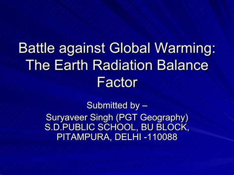 Earth Radiation Balance Project Ppt