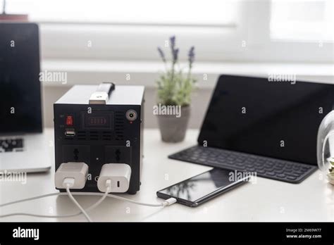 portable charging station power technology stock photo alamy