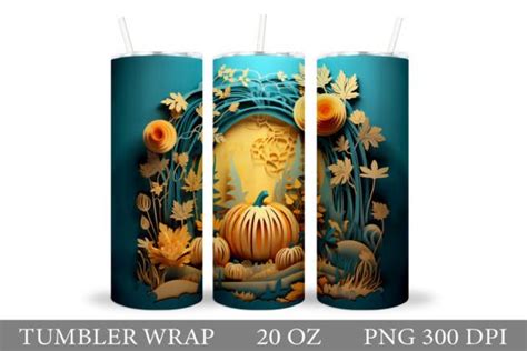 Pumpkin Fall Tumbler Wrap Sublimation Graphic By Shishkovaiv Creative