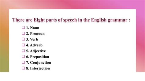 Partsofspeechbba 52nd Batch 1 English Pptpptx