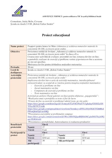 PDF Proiectul Unitatii De Invatare Adunarea Si Scaderea 30 100