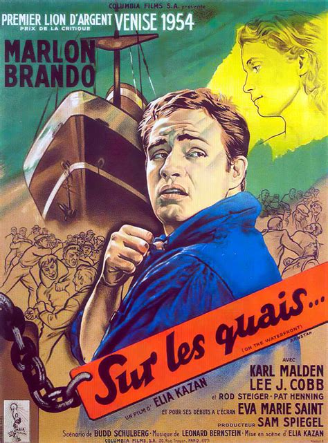 Movie Poster For On The Waterfront With Marlon Brando 1954 Mixed