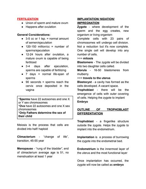 Solution Fertilization And Fetal Development Studypool