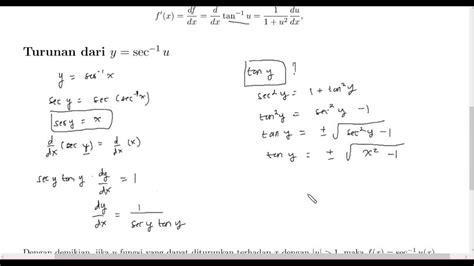Pertemuan 12 Part 5 Turunan Fungsi Invers Trigonometri Yang Lainnya