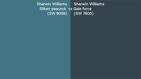 Sherwin Williams Silken Peacock Vs Gale Force Side By Side Comparison