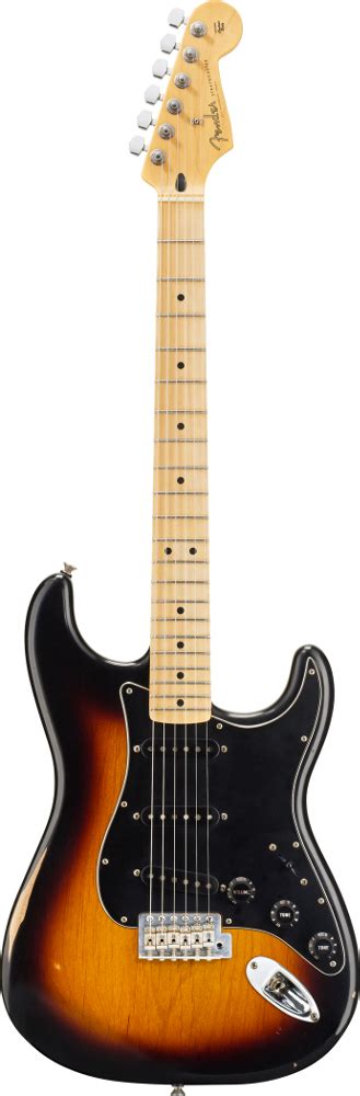 Road Worn Fender Stratocaster Sunburst With Black Pickguard And Maple Neck Fender Electric