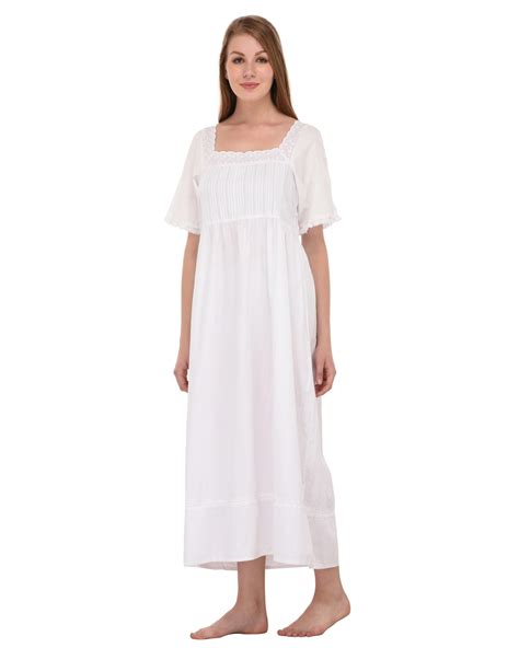 White Cotton Lace Nightdress Cotton Lane London