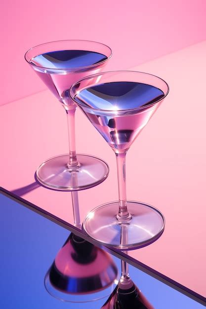 Premium Photo Two Glasses Of Martini