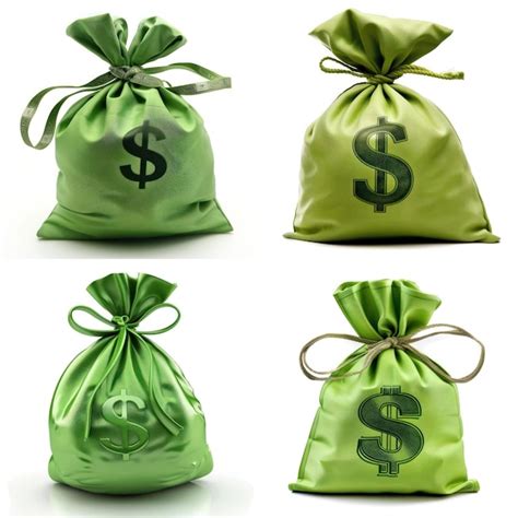 Green Money Bag On White Background Premium Ai Generated Image