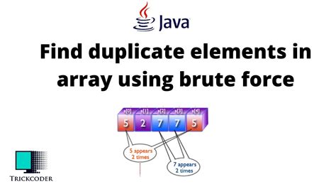 Find Duplicate Elements In Array Using Brute Force In Java Brute