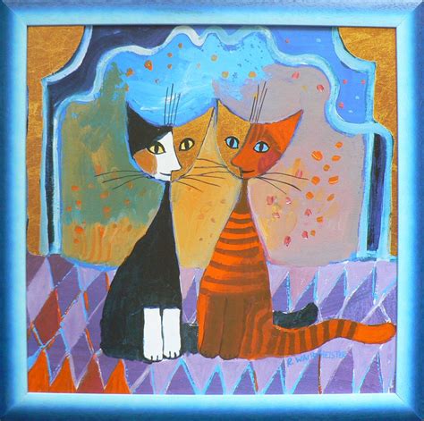 Visite au théâtre par Rosina Wachtmeister Кошачий арт Кошачье