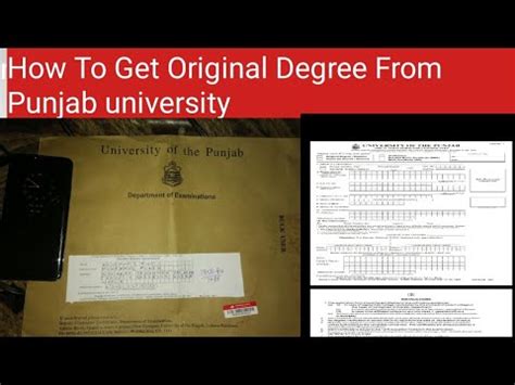 original degree certificate  punjab university apply