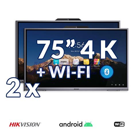 Wariant 4 Zestaw 2x Monitor Interaktywny HIKVISION 75 4K Z Androidem 8