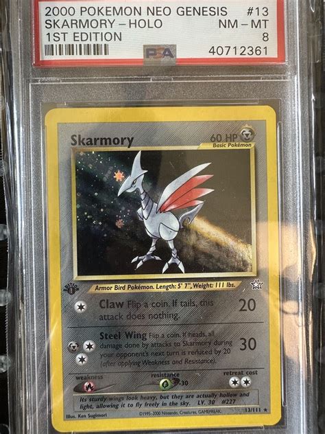 Pokemon St Edition Skarmory Holo Rare Neo Genesis Psa