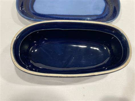 Sango Nova Cobalt Blue Glazed Pottery Butter Dish Etsy