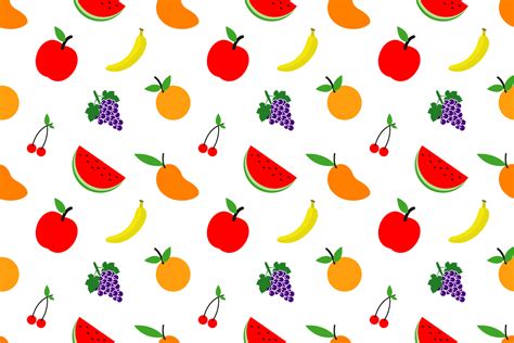 Seamless Pattern Of Fruits Graphic By Sabavector Creative Fabrica