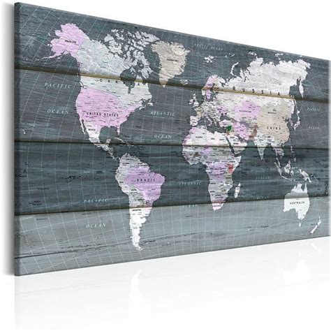 Murando Carte Du Monde X Cm Tableau En Li Ge Tableau Sur Toile