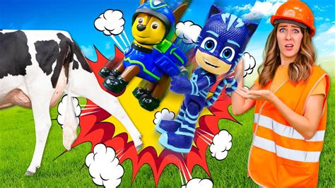 Las aventuras de la granja con PJ Masks y Paw Patrol Máster Pum Pum