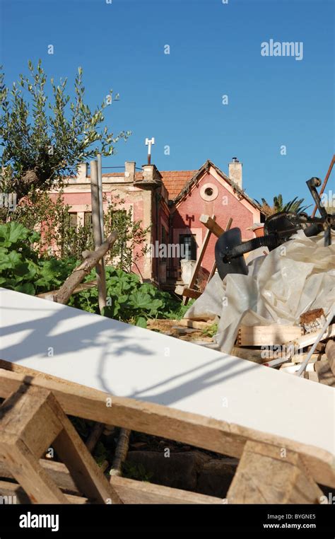 Pile Of Broken Furniture And Debris In The Abandoned Neoclassical House