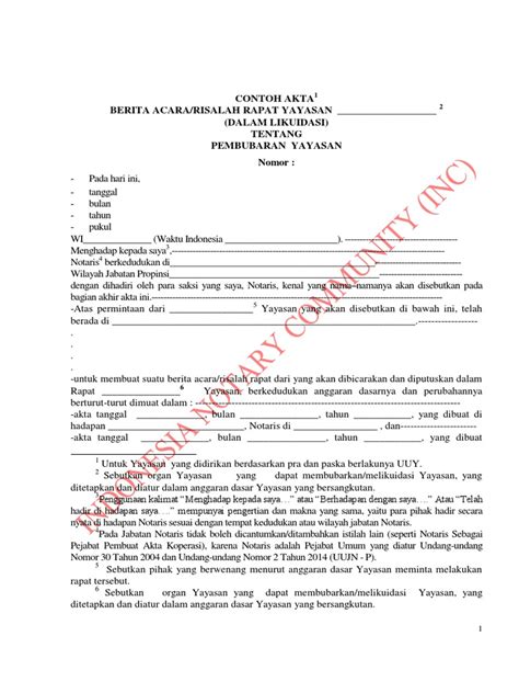 Akta Yayasan Contoh Pdf