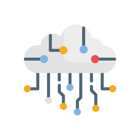 Cloud Circuit Vector Flat Icon Cloud Computing Symbol Eps 10 File 16877831 Vector Art At Vecteezy