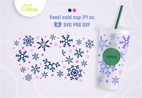 Snowflake Venti Cold Cup Oz Svg Crabsiri