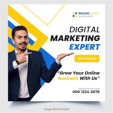 Premium Vector A Poster For Digital Marketing Expert With A Man