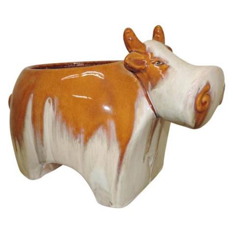 Craft Ware Pottery Ceramic Cow Planter Brown Hp 7328 Ceramics