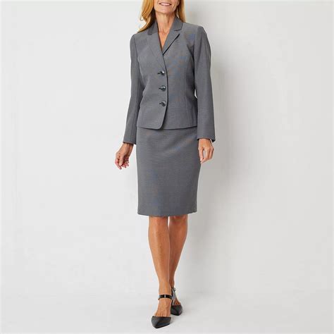 Le Suit 2 Pc Knee Length Skirt Suit Color Grey Jcpenney