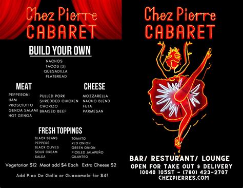 Menu Chez Pierre Cabaret