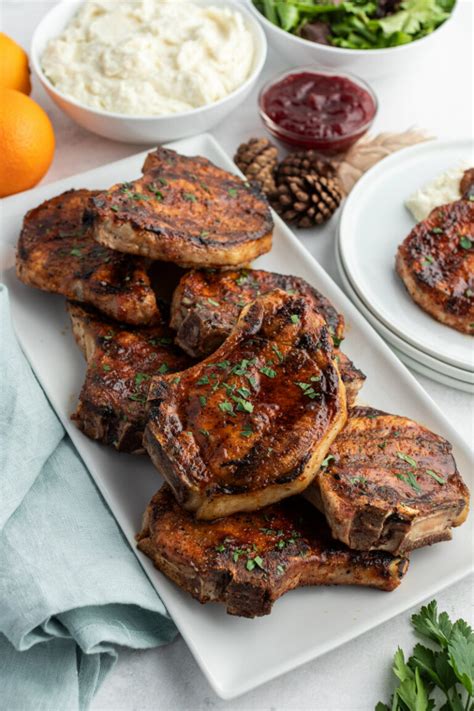 Grilled Pork Chops with Maple Cranberry Glaze - Recipe Girl