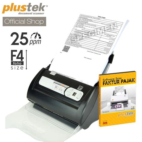 Plustek Scanner Faktur Pajak SmartOffice PS286 Plus 25 Lembar Menit