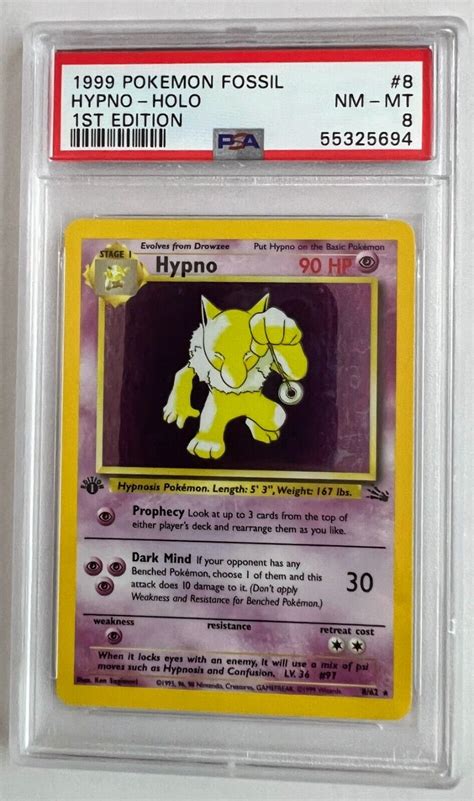 Pokemon Hypno St Edition Holo Fossil Psa Ebay