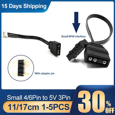 Pcs Small Pin To V Argb Pin Fan Controller Adapter Cable For