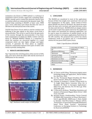 IRJET Speed Control Of Brushless DC Motor Using Pulse Width Modulation