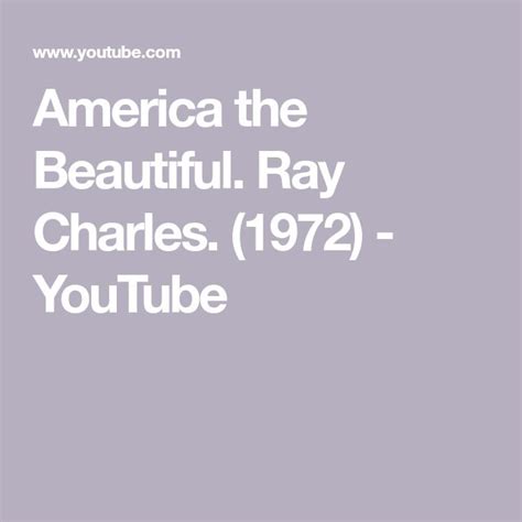 America The Beautiful Ray Charles 1972 Youtube