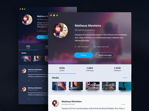 Twitter profile by Matheus on Dribbble