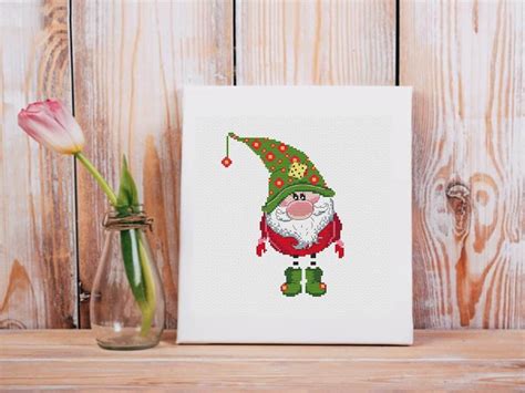 Gnome Cross Stitch Pattern Pdf Garden Gnome Embroidery Etsy