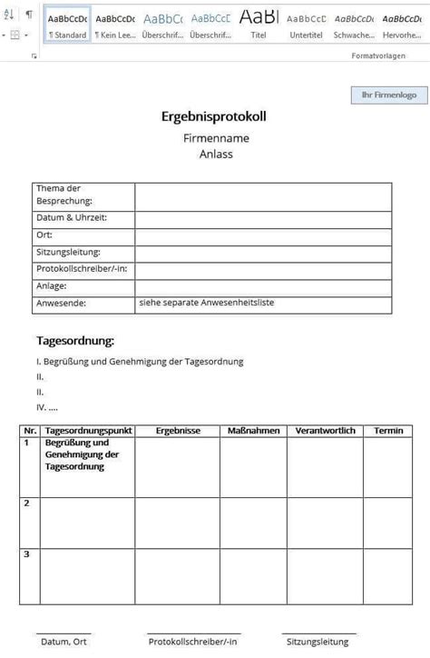 Anleitung Zur Erstellung Eines Protokolls