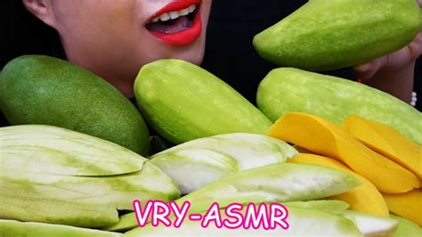 Asmr Thai Fruit Mango Plum Mango Pickled Mango มะม่วง Extreme Crunchy Eating Sounds Vry