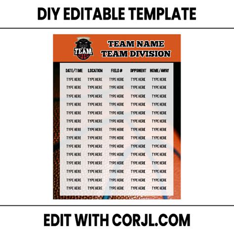 Basketball Schedule – C and D Designs Co Shop