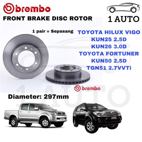 Genuine Brembo Front Brake Disc Toyota Hilux Vigo Kun Kun Fortuner