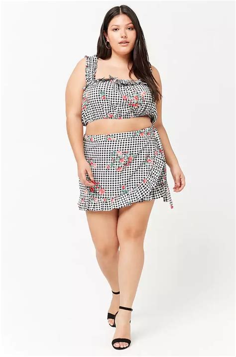 Forever 21 Gingham Set Lady Gagas Checkered Crop Top And Skirt