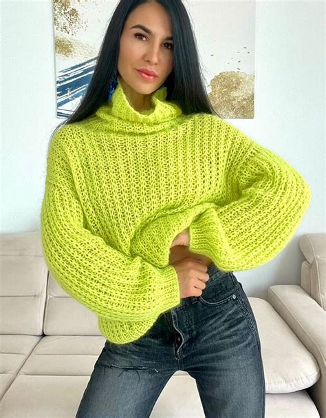 Oversize Knit Sweater Pattern Mohair Loose Knit Sweater Pattern