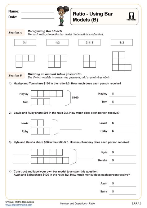 Ratio Using Bar Models B Worksheet Fun And Engaging 6th Worksheets Library