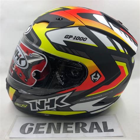 Jual Helm Nhk Gp Gp Motif Million Black Yellow Doff Hitam