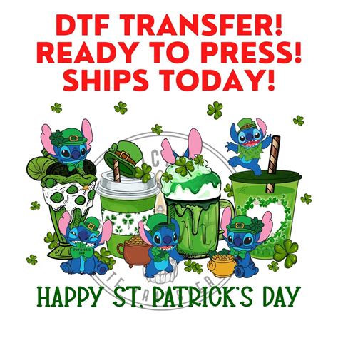 Ready To Pressstitch Dtf Transfer Saint Patricks Etsy