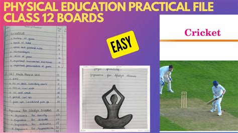 Cbse Physical Education Practical File Physical Education File Class 12 Cricket Youtube